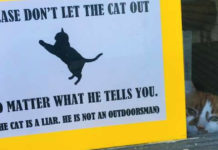 House Cat Who Always Tries Escaping Has Efforts Thwarted By Parents’ Sign