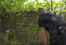Cop Saves Dog Tied To A Fence On A Short Leash, Takes Him In As His Own